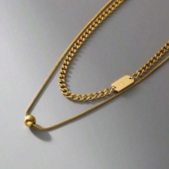 Jewelry - Women Stainless Steel Double Layer Necklace